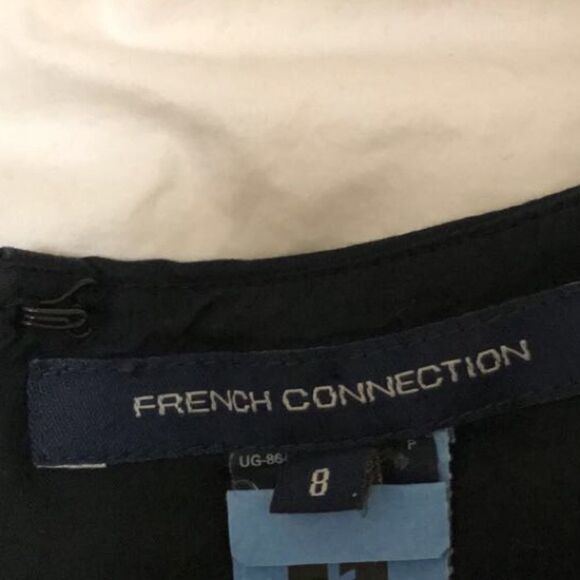 French connection black embroidered waist beaded office formal cocktail dress - Picture 13 of 15